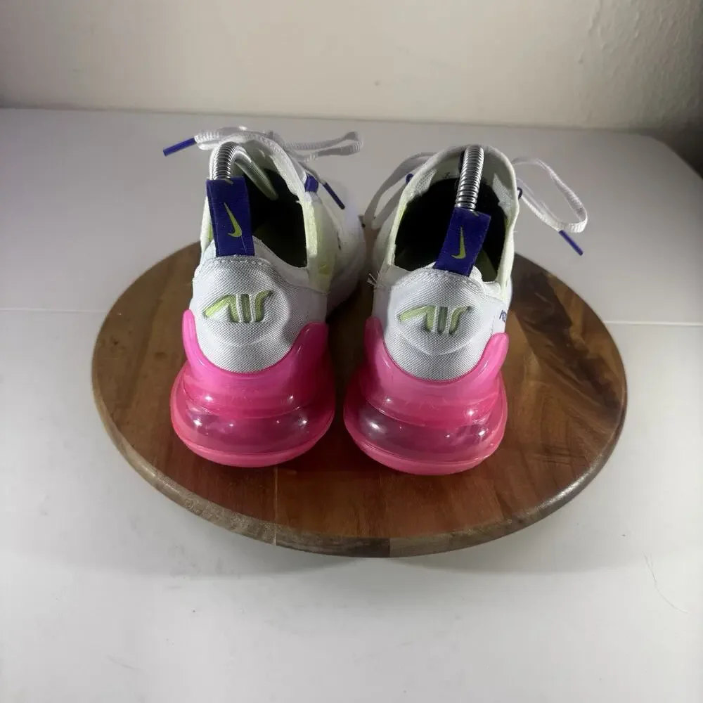 Nike Air Max 270 White-Volt-Pink Blast Woman's Size 6.5 DH0252-100
